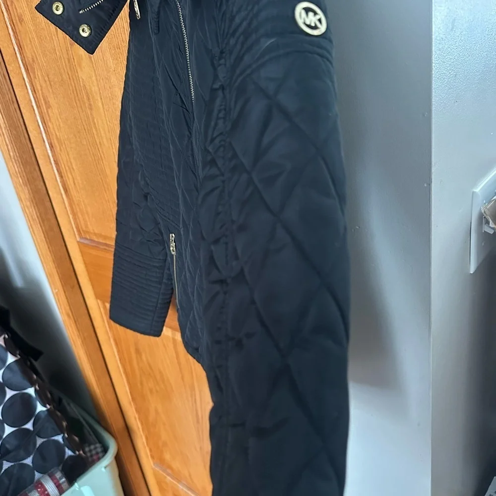 Michael Kors Dark Black Quilted Puffer Coat